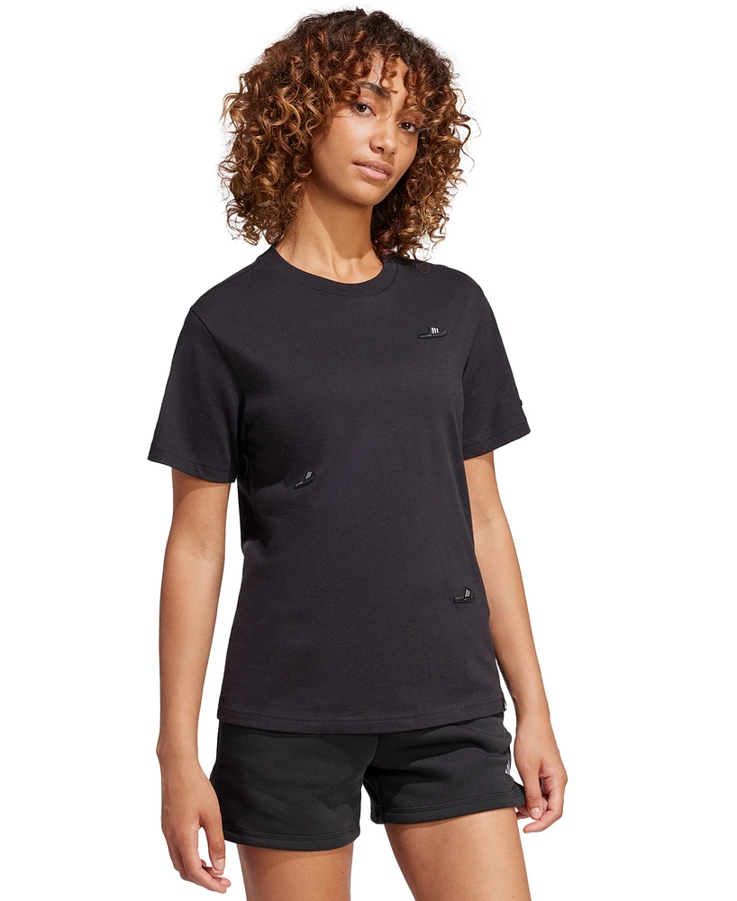 adidas Women's Cotton Logo Slide Crewneck T-Shirt