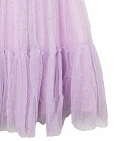 Rare Editions Big Girls Tonal Glitter Net Mesh Social Dress