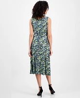 Connected Petite Printed Sleeveless Midi Dress