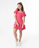 Rare Editions Big Girls Puff Sleeve Scuba Dress