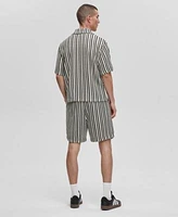 Mode Of One Mens Relaxed Fit Vertical Stripe Button Up Shirt Shorts Exclusively At Macys