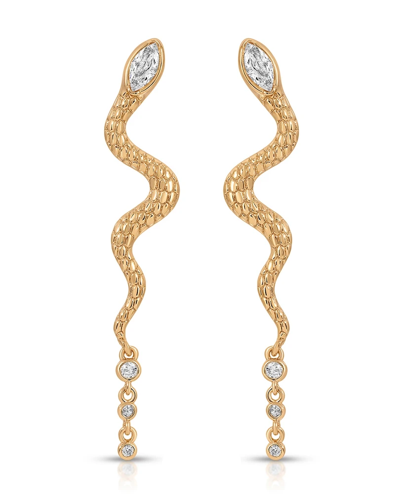 Ettika Serpentina Cubic Zirconia Drop Earrings