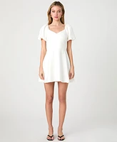 French Connection Women's Whisper Puff-Sleeve Mini Dress