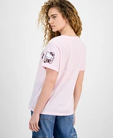 Grayson Threads, The Label Juniors' Hello Kitty Varsity Leopard Graphic T-Shirt