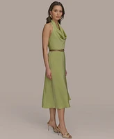 Donna Karan New York Women's Belted Halter A-Line Dress