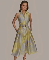 Donna Karan New York Women's Printed Fit & Flare Shirtdress