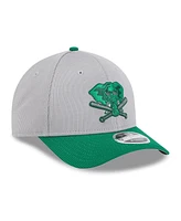 New Era Men's Gray/Green Athletics 2025 Batting Practice 9FORTY M-Crown Adjustable Hat