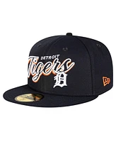 New Era Men's Navy Detroit Tigers Script Sided 59FIFTY Fitted Hat