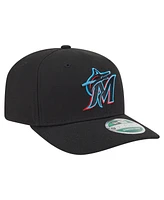 New Era Men's Black Miami Marlins Player Replica 9SEVENTY Adjustable Hat