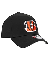 New Era Men's Black Cincinnati Bengals A-Frame 9FORTY Adjustable Hat