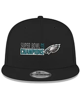 New Era Men's Black Philadelphia Eagles Super Bowl Lix Champions 9FIFTY Snapback Hat