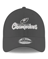 New Era Men's Graphite Philadelphia Eagles Super Bowl Lix Champions Replica 9FORTY Adjustable Hat