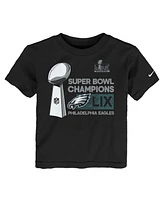 Outerstuff Toddler Black Philadelphia Eagles Super Bowl Lix Champions Locker Room Trophy Collection T-Shirt