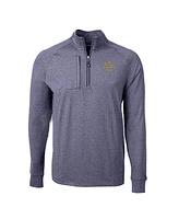 Cutter & Buck Men's Heather Navy Notre Dame Fighting Irish Play Like A Champion Today Adapt Eco Knit Quarter-Zip Sweatshirt