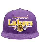 New Era Men's Purple Los Angeles Lakers Throwback Display Corduroy 9FIFTY Snapback Hat