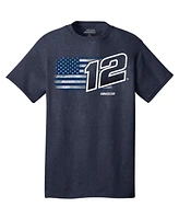 Team Penske Men's Heather Navy Ryan Blaney Flag Tri-Blend T-Shirt