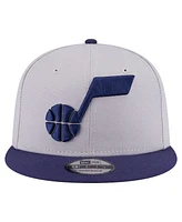 New Era Men's Gray/Navy Utah Jazz Color Pack Two-Tone 9FIFTY Snapback Hat