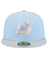 New Era Men's Light Blue/Gray Jersey Devils Color Pack Two-Tone 59FIFTY Fitted Hat