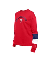 New Era Women's Red Philadelphia Phillies Gameday Crewneck Sweatshirt