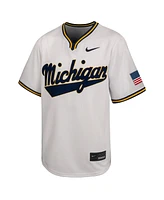 Nike Big Boys and Girls White Michigan Wolverines Limited Baseball Jersey