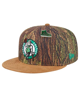 New Era Men's Camo Boston Celtics Victory Grove Forest Sneaker Pin 9FIFTY Snapback Hat