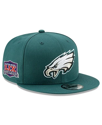 New Era Men's Midnight Green Philadelphia Eagles Super Bowl Lix Champions Side Patch 9FIFTY Snapback Hat
