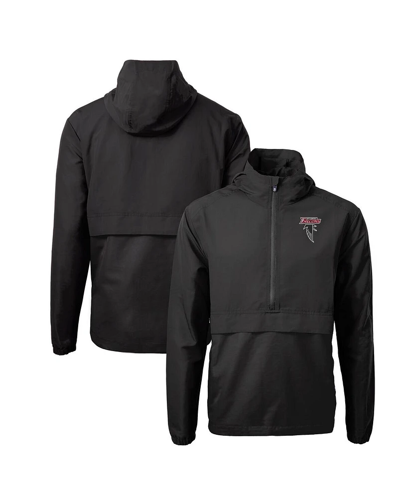Cutter & Buck Men's Black Atlanta Falcons Charter Eco Half-Zip Anorak Jacket