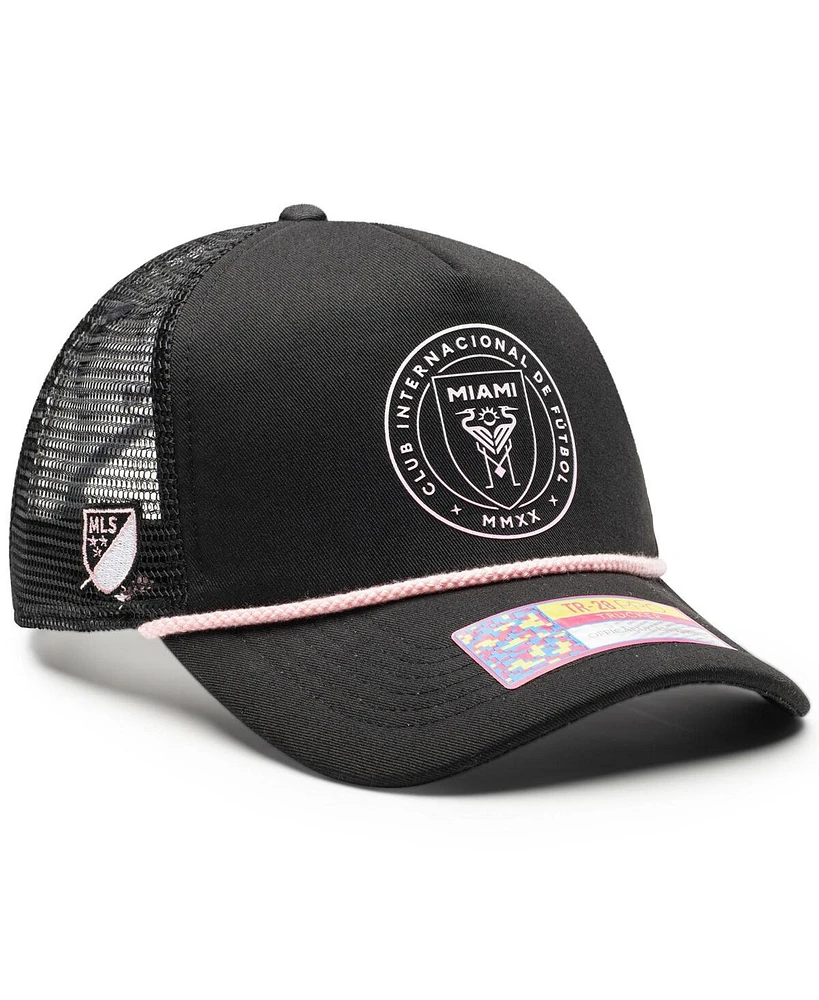 Fan Ink Men's and Women's Black Inter Miami Cf Atmosphere Adjustable Trucker Hat