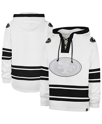 '47 Brand Men's White San Francisco 49ers After Image Superior Lacer with Hood Sweatshirt