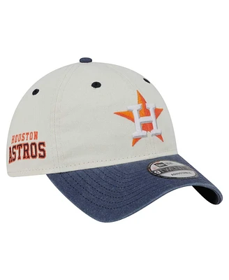 New Era Men's Cream/Navy Houston Astros Classic Side Script 9TWENTY Adjustable Hat