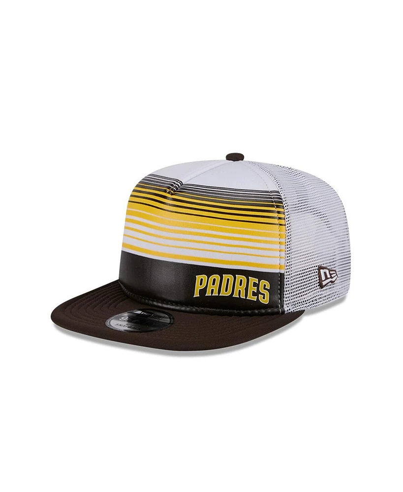 New Era Men's Brown San Diego Padres Team Horizon 9FIFTY A-Frame Trucker Snapback Hat