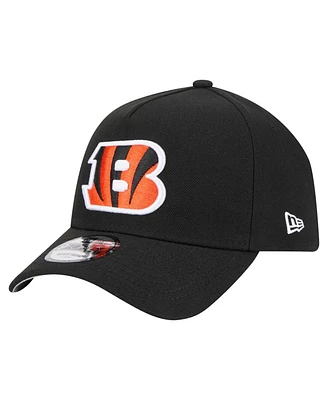 New Era Men's Black Cincinnati Bengals A-Frame 9FORTY Adjustable Hat