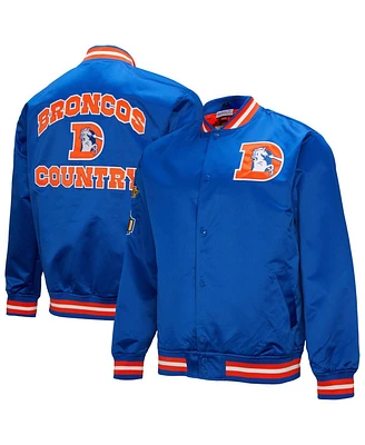 Mitchell & Ness Men's Royal Denver Broncos Double Down Satin Full-Snap Jacket