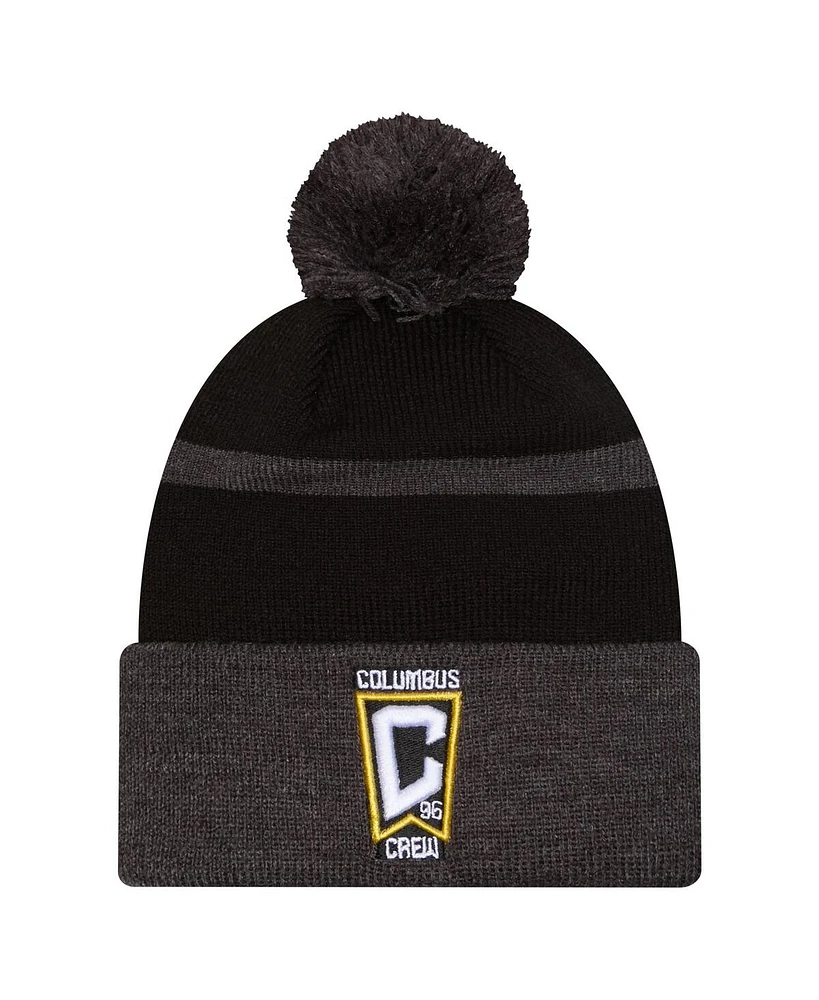 New Era Men's Gray Columbus Crew 2025 Kickoff Cuffed with pom Knit hat