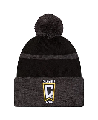 New Era Men's Gray Columbus Crew 2025 Kickoff Cuffed with pom Knit hat