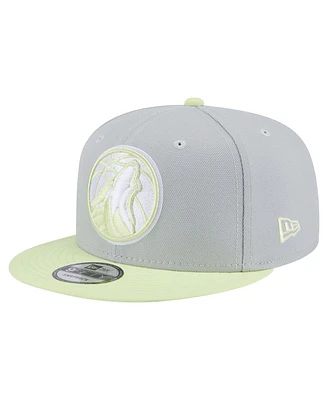 New Era Men's Gray/Yellow Minnesota Timberwolves Color Pack Two-Tone 9FIFTY Snapback Hat
