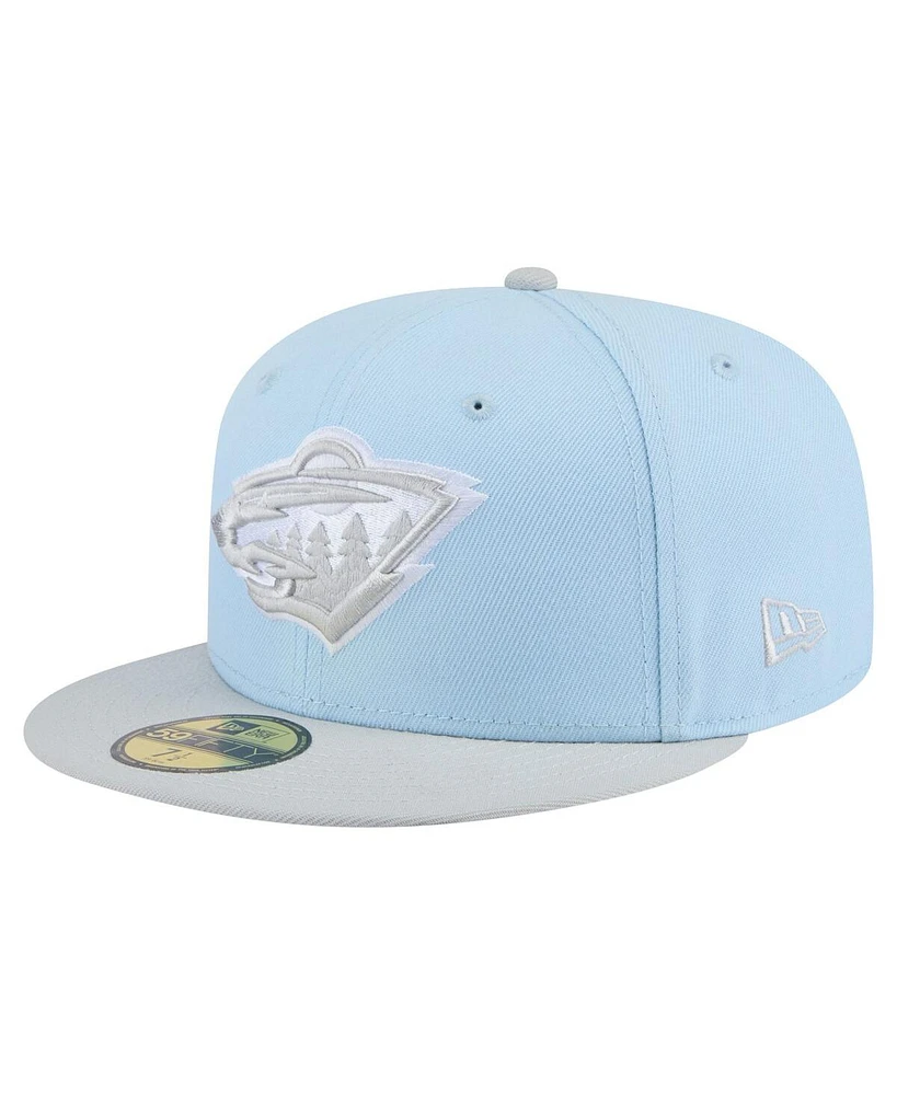 New Era Men's Light Blue/Gray Minnesota Wild Color Pack Two-Tone 59FIFTY Fitted Hat