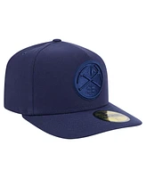 New Era Men's Navy Denver Nuggets Colorpack A-Frame Pinch Front 59FIFTY Fitted Hat