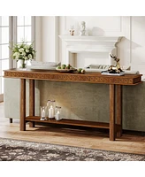 Tribesigns Extra Long Console Table,2-Tier Entryway Accent Table with Storage for Living Room,Wood Sofa Table Behind Couch Narrow Long,Hallway, Entran