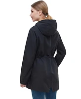 Rokka&Rolla Women's Water-Resistant Hooded Anorak Rain Jacket Trench Coat
