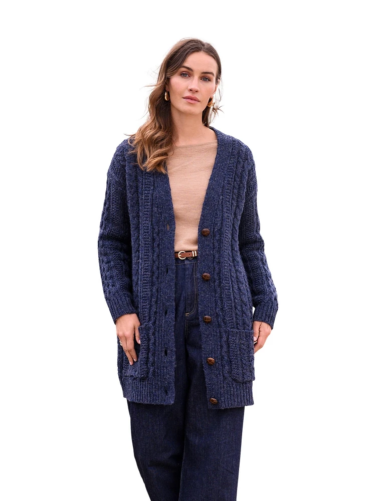 Celtic & Co. Women's Relaxed Fit Cable Knit Cardigan