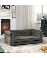 Elegant Rectangle Pet Bed for Medium and Large Dogs Dark grey