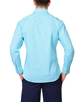 Tailorbyrd Men's Signature Micro Gingham Long Sleeve Shirt