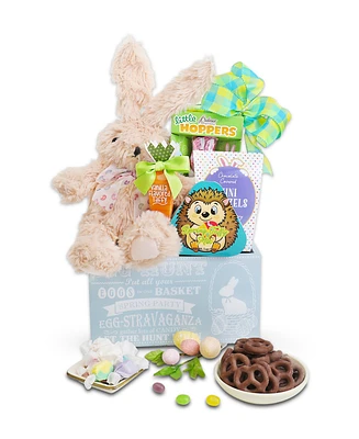 Alder Creek Gift Baskets Eggstravagent Easter Crate Blue, 9 Pieces