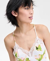 I.n.c. International Concepts Women's Lace-Trim Satin Flutter Romper, Exclusively at Macy's