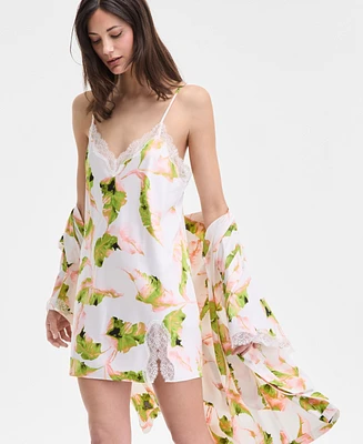 I.n.c. International Concepts Women's Lace-Trim Satin Chemise, Exclusively at Macy's