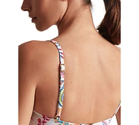 Lauren Ralph Women's Printed Twist-Front Underwire Bikini Top
