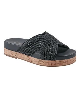 Marc Fisher Women's Erim Woven Slip-On Flatform Sandals