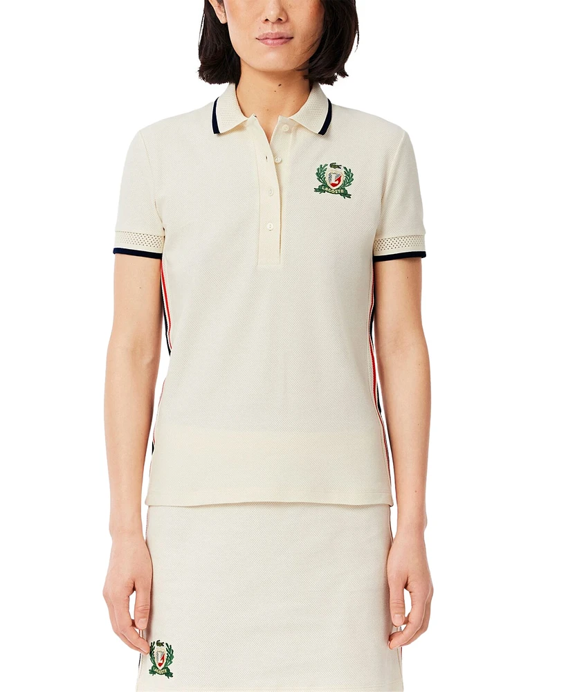 Lacoste Usa Women's Slim-Fit Embroidered-Badge Polo Shirt