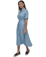 Dkny Jeans Women's Chambray Belted Midi Dress - FJZ